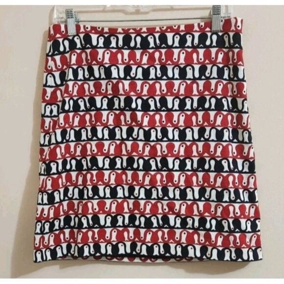 TALBOTS Women's Cotton Pencil Skirt Elastic Waist Geo Multicolor Size 6P - Picture 1 of 6